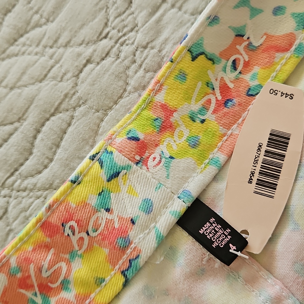 Victoria's Secret Boyfriend Short Yellow Pink Floral Fringe Hem Size 4 - Picture 12 of 14